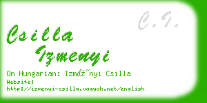 csilla izmenyi business card